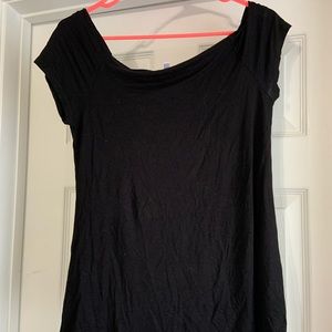 Black off shoulder maternity top